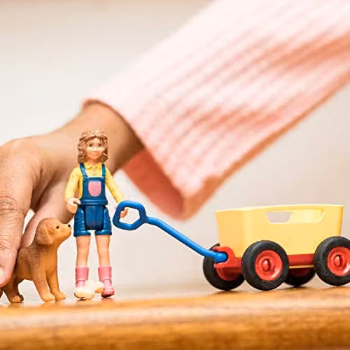 Schleich 42543 Puppy Pull Along Wagon Ride in Multicolour – 1