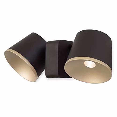 LEDS C4 Drone Modern LED 2 Light Indoor Dome Wall and Ceiling Light in Brown and Gold