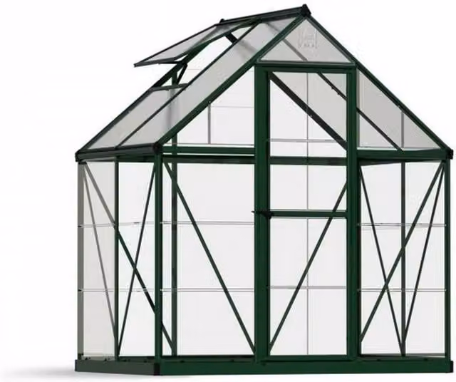 Palram Hybrid Polycarbonate Greenhouse in Green, W: 185 cm, D: 126 cm, H: 208 cm