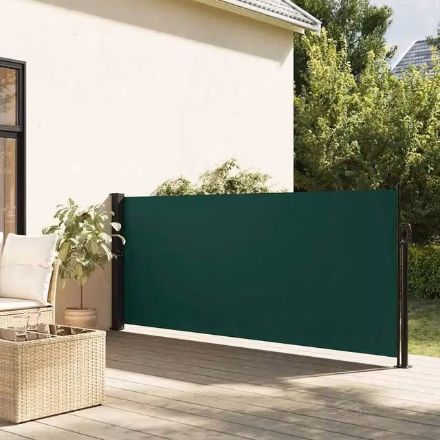 Berkfield Home Retractable Side Awning in Dark Green, W/H: 300 x 140 cm