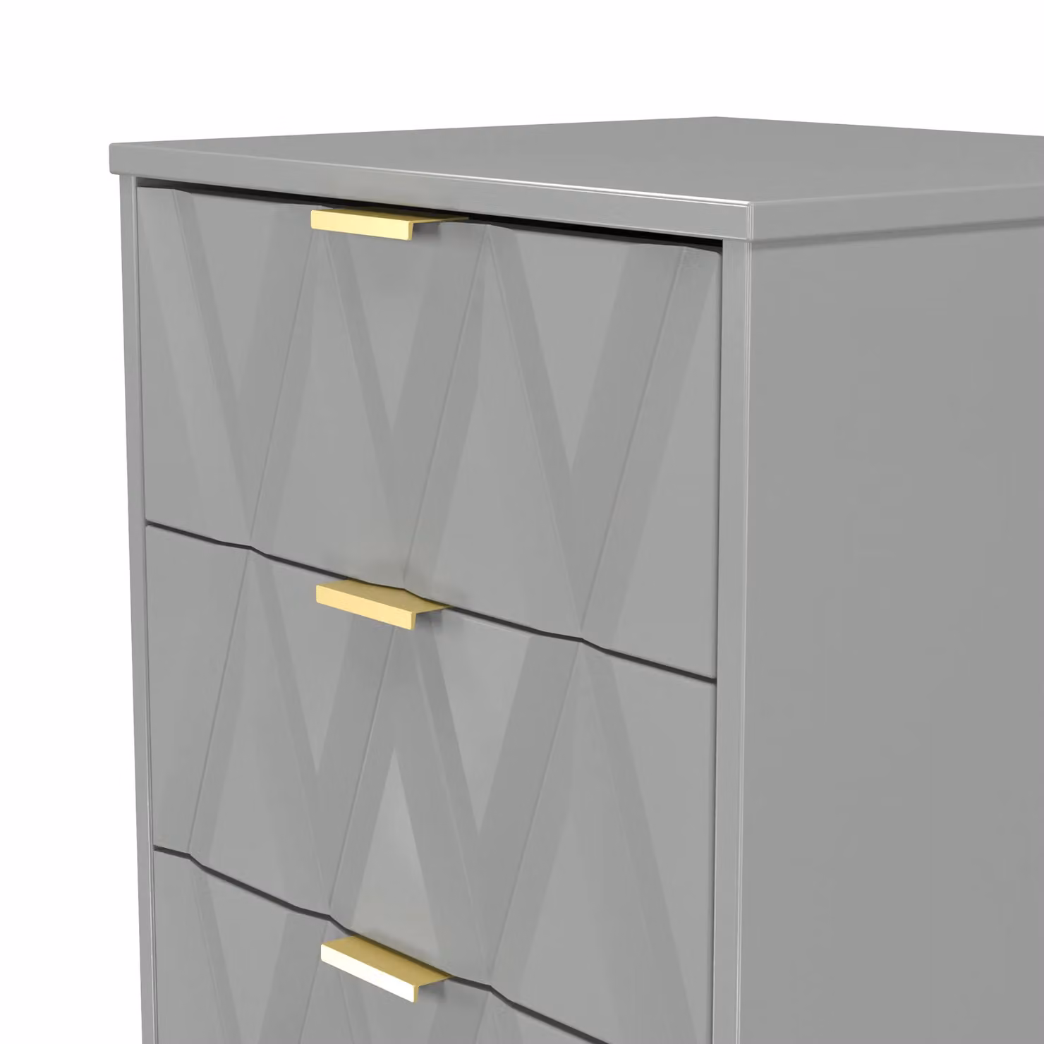 Ready Assembled 2 U Dallas 5 Drawer Tall Bedside Chest in Grey and Gold – 3