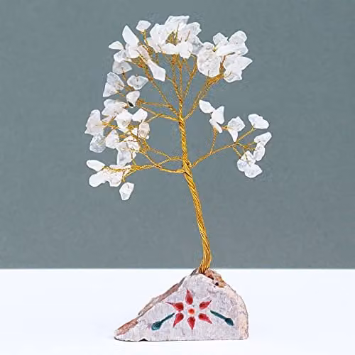 Ancient Wisdom KDMD Rock Crystal Gemstone Tree with 80 White Stones – 1