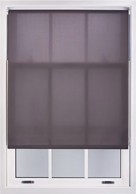 Furnished Grey Semi-Transparent Polyester Roller Blinds, W: 70 cm, H: 210 cm