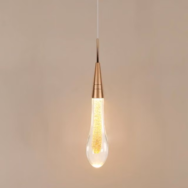 Pheashine Elegant Glass Pendant Light Chandelier in Gold with Warm White LED, W/D/H: 37 x 6 x 6 cm – 1