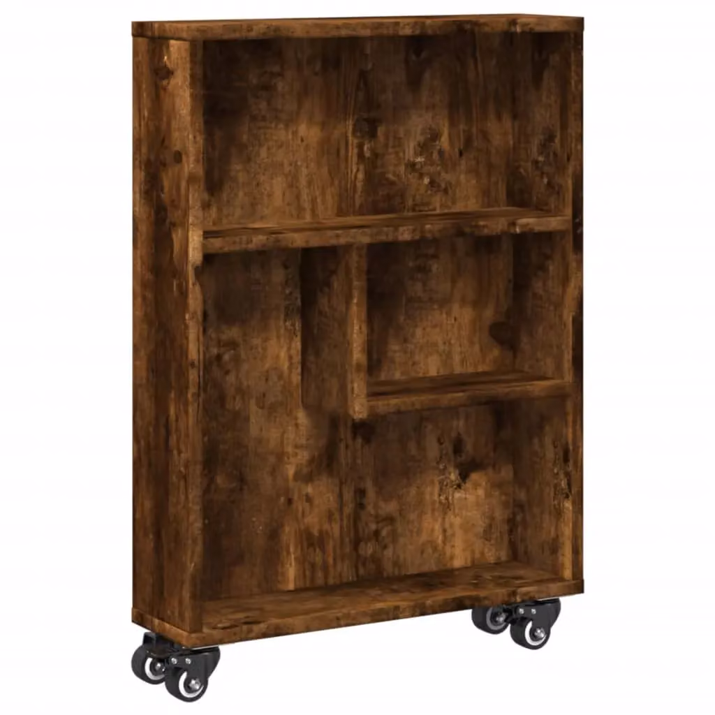 Berkfield Home Narrow Storage Trolley in Smoked Oak Brown, W/D/H: 48 x 13 x 68 cm – 2