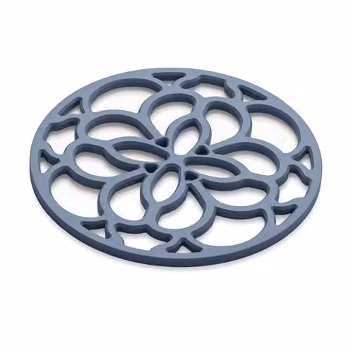 Zeal Silicone Round Heritage Design Trivet Mat in Provence Blue, Diameter: 13 cm – 1