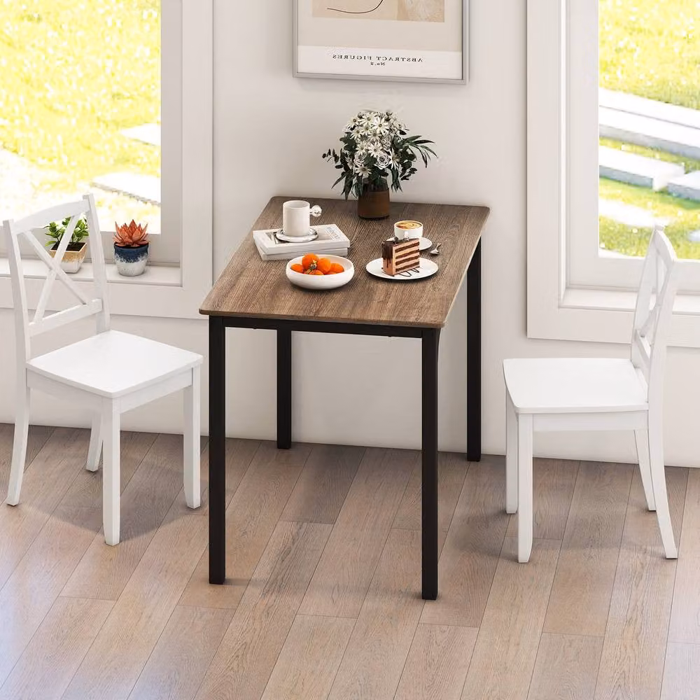 Costway Set of 2 White Rubberwood Farmhouse Armless Dining Chairs for Kitchen and Dining Rooms – 3