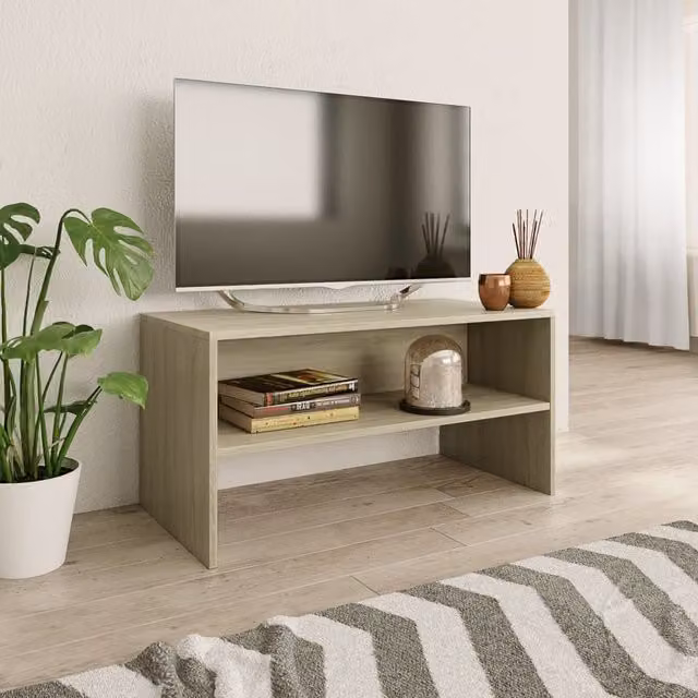 Berkfield Home Sonoma Oak TV Cabinet in Brown, W/D/H: 80 x 40 x 40 cm