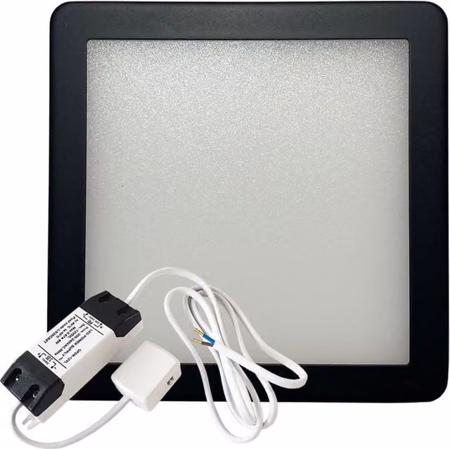 Loops Matt Black Ultra-Slim Square Under Cabinet Kitchen LED Light and Driver Kit with Natural White Diffused Light – 1