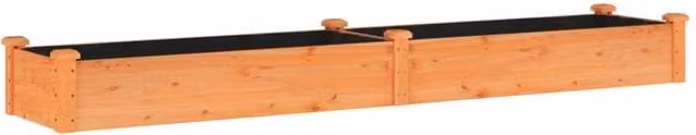 Berkfield Home Garden Raised Bed in Brown Solid Wood with Liner, W: 240 cm, D: 45 cm, H: 25 cm – 1