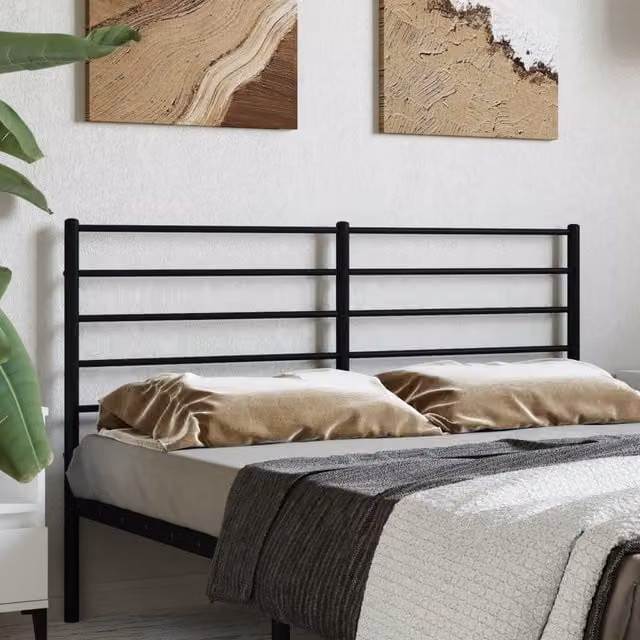 Berkfield Home Classic Metal Headboard in Black, Width: 120 cm – 1