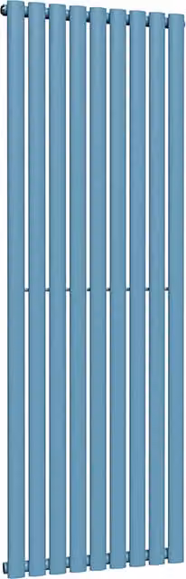 Lux Heat Oval Coloured Vertical Radiator in Denim Blue, H 160 cm x W 54 cm