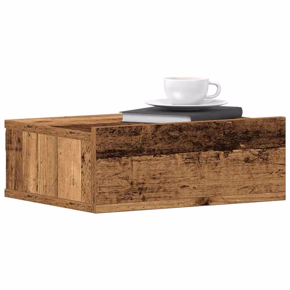 Berkfield Home Decorative Floating Nightstand in Brown Old Wood, W/D/H: 40 x 32 x 15 cm – 2
