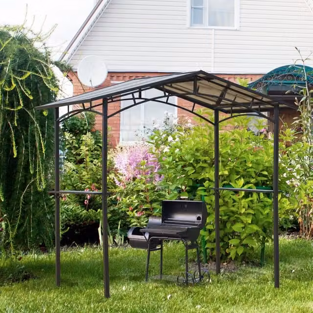 Outsunny Black Outdoor BBQ Protective Gazebo Tent