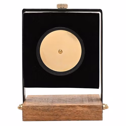 William Widdop Vintage Analog Quartz Table Clock on Stand in Gold and Black, W/D/H: 19.5 x 16.0 x 9.0 cm – 7