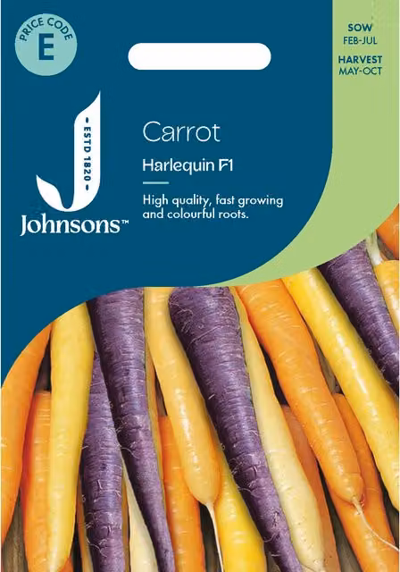 Johnsons Seeds Multicolour Carrot Harlequin Vegetable Seeds