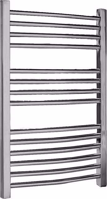 Balterley Heated Vertical Towel Rail with Curved Rails, 710 BTU, Silver, W: 50 cm, H: 70 cm