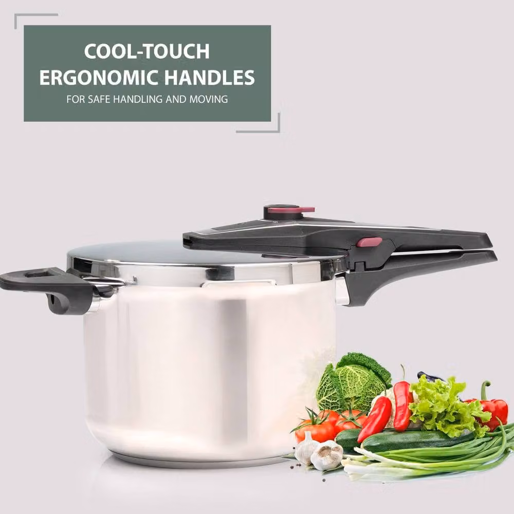 Crystals 6L Stainless Steel Pressure Cooker in Metallic Silver – 2