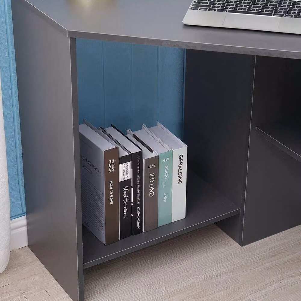 FORGEVIO Modern Grey Corner Computer Desk for Home Office and Gaming – 2