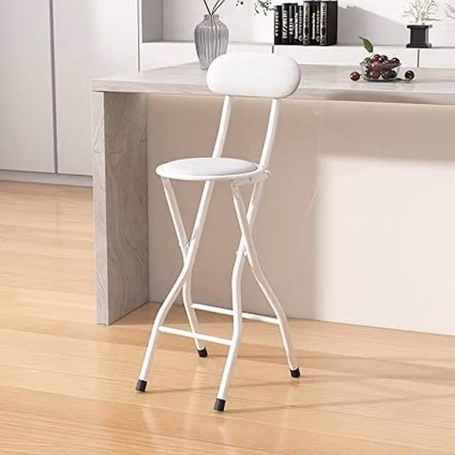 MCC Direct Padded Folding Breakfast Bar Stool High Chair in Grey and White – 1