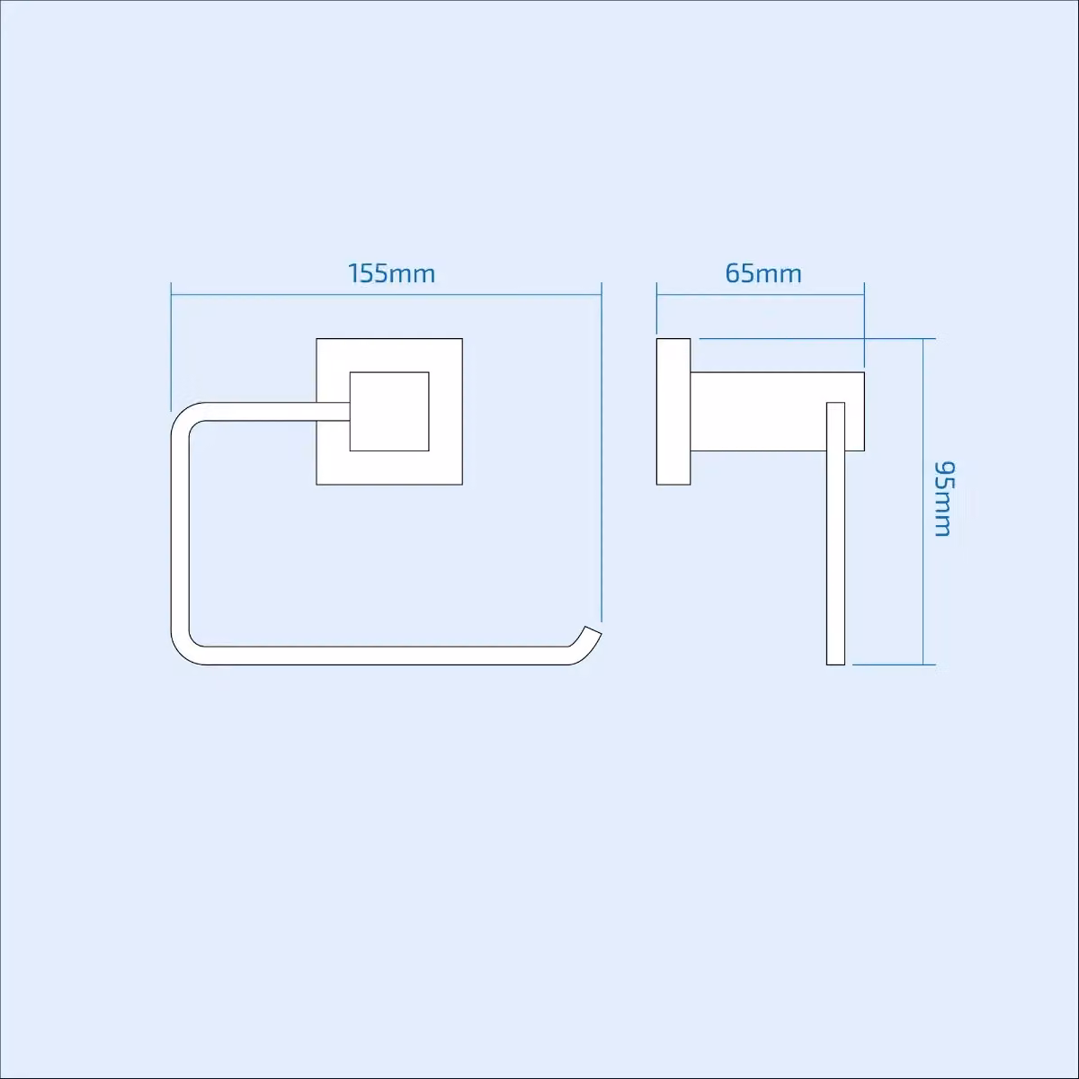 Nes Home Matte Black Square Wall Mounted Metal Toilet Paper Roll Holder – 2
