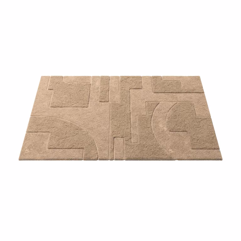 Dome Deco FARO Geometric Rectangular Carpet in Beige, W/D: 300 x 200 cm