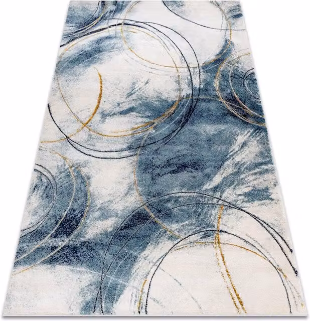 RugsX Emerald Blue Abstract Rectangular Rug W: 80 cm, L: 150 cm