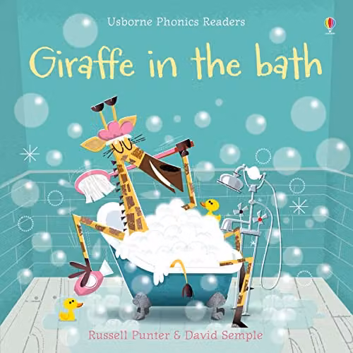 Usborne Giraffe in the Bath Phonics Readers Multicolour Paper Book