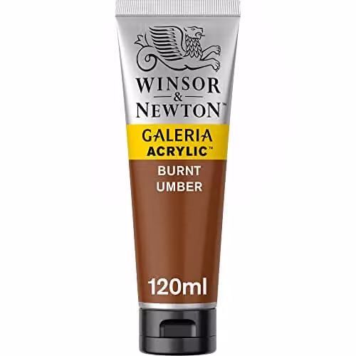 Winsor & Newton Galeria Acrylic Paint, Burnt Umber, 120ml – 2