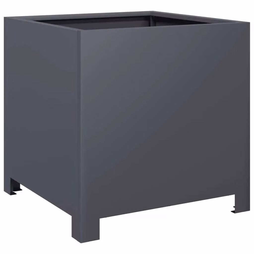 Berkfield Home Garden Steel Planter Tub in Anthracite and Black, W/D/H: 40 x 40 x 40 cm – 2