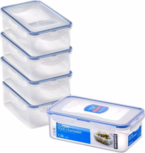 LocknLock Airtight and Leakproof Food Storage Container, 1 l, Transparent