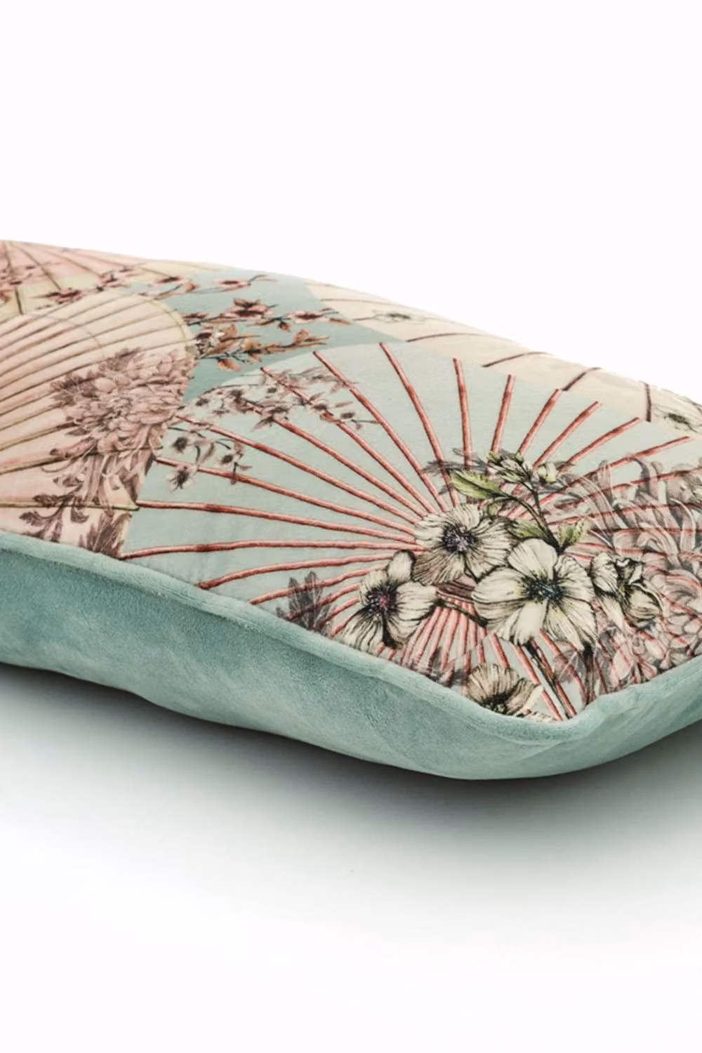 House of Norris Sakura Sunshade Velvet Mink Printed Cushion, Multicolour, W: 80 cm, H: 30 cm, D: 30 cm – 2