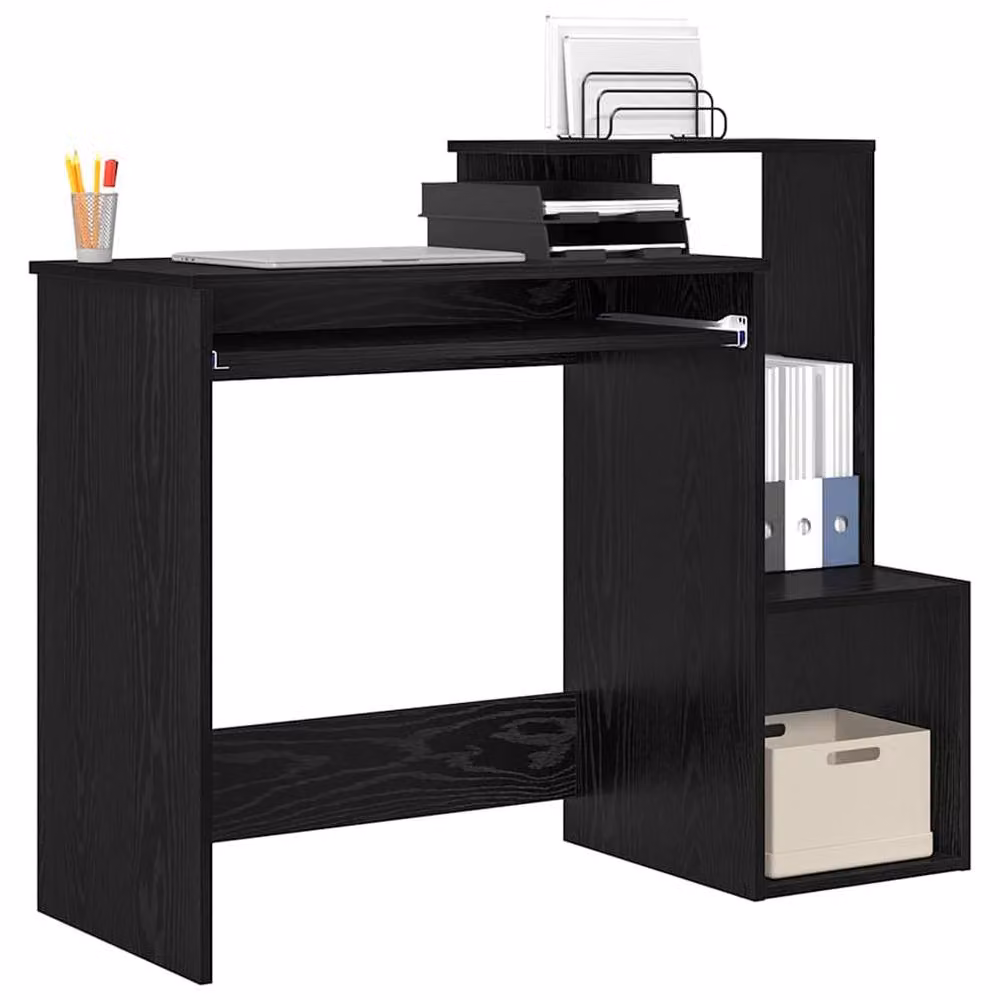 Berkfield Home Black Oak Computer Desk in Black Oak MDF – 3