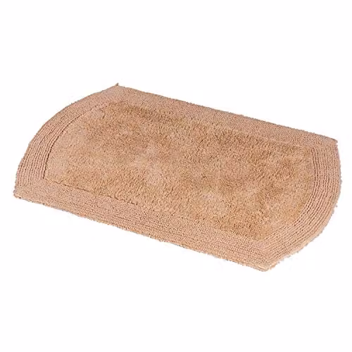 Showerdrape Ultra Reversible Rectangular Cotton Bath Mat in Biscuit, W/D/H: 80 x 80 x 5 cm