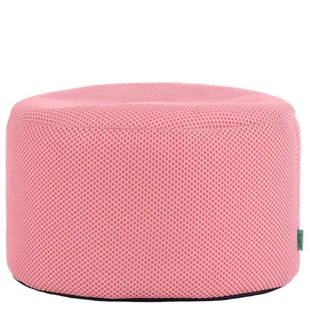 icon Mesh Gaming Bean Bag Footstool in Pink, Cylindrical Design – 2