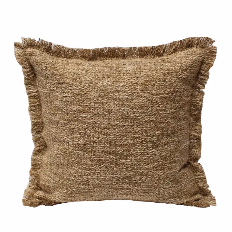Dome Deco QUINCE Square Cushion in Beige and Brown, 45 x 45 cm