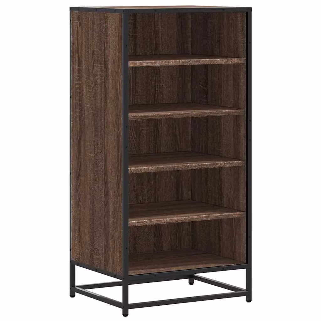 Berkfield Home Industrial Shoe Rack in Brown Oak, W: 48 cm, D: 38 cm, H: 97.5 cm – 2