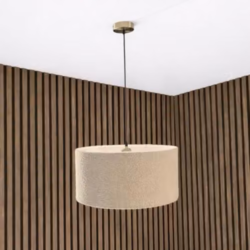 CGC Lighting Petra Modern Cylinder Fabric Lamp Shade in Brown and Beige, Diameter: 45 cm – 2