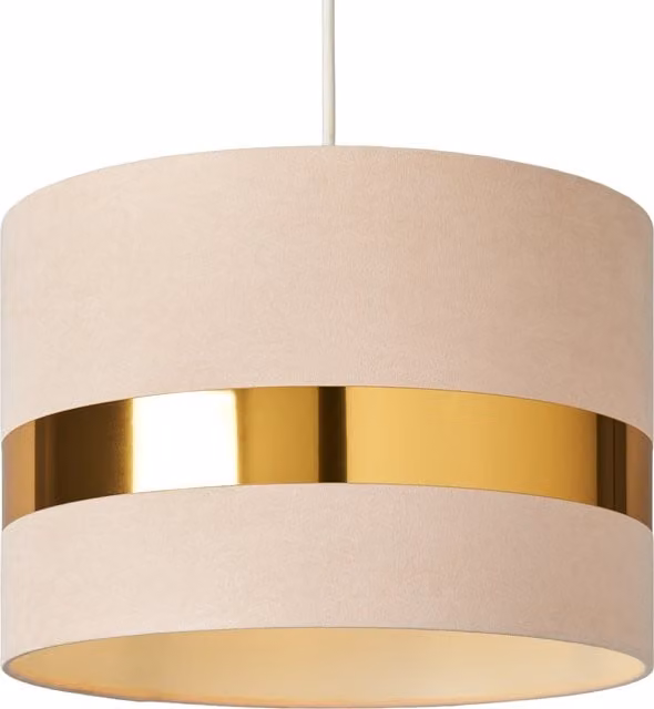 Litecraft Siobhan Metallic Band Drum Easy Fit Cylinder Lampshade in Pink