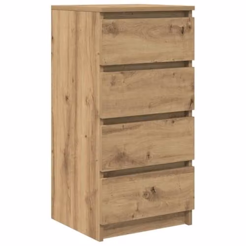 vidaXL Artisan Oak Sideboard in Brown, W/D/H: 37.5 x 35.0 x 76.0 cm – 1