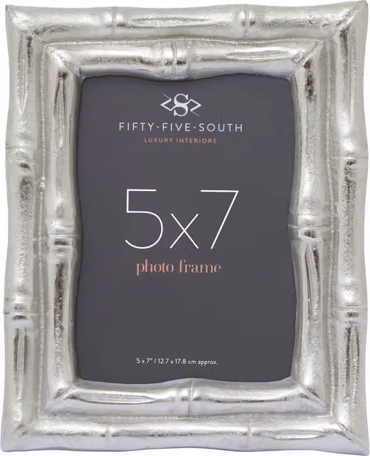 Orsina Hiba Silver Bamboo Effect Rectangular Single Photo Frame, Tabletop – 1