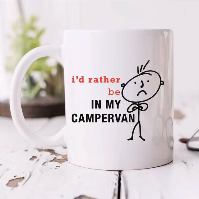 60 Second Makeover Limited I'd Rather Be In My Campervan Ceramic Mug in White