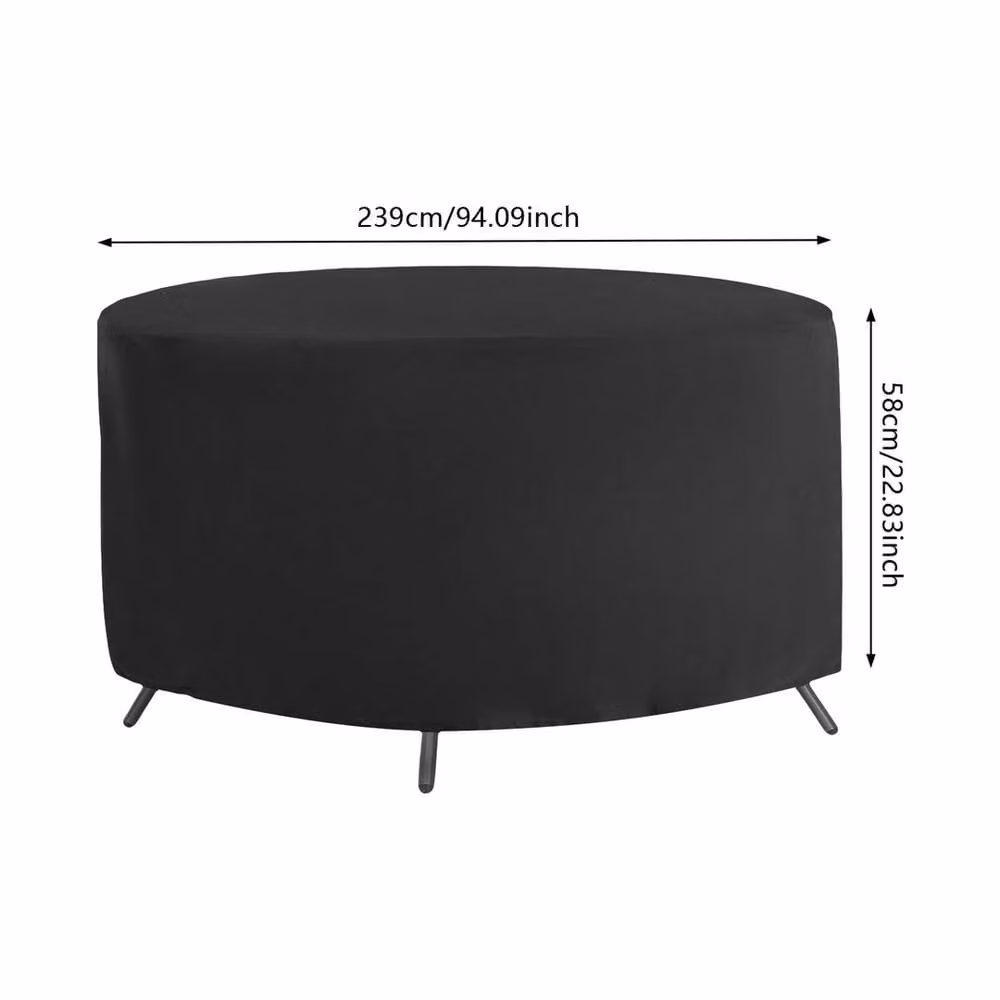 Kelvenix Waterproof Round Patio Table and Chair Cover in Black – 2