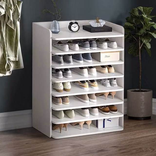KORVIXA White Shoe Storage Rack Shelf Unit