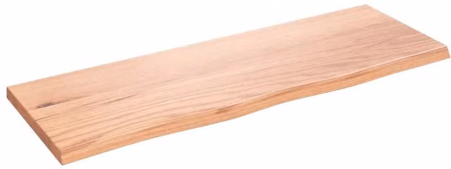Berkfield Home Wall Shelf in Light Brown Treated Solid Oak, W: 80 cm, D: 30 cm, H: 2 cm