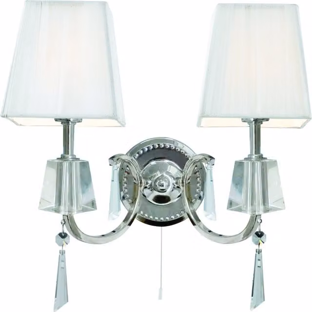 Portico 2 Light Modern Wall Light in Chrome