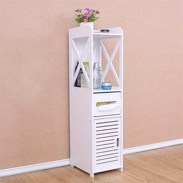 SPETLEK Modern 4-Tier Wood Bathroom Cabinet in White – 1