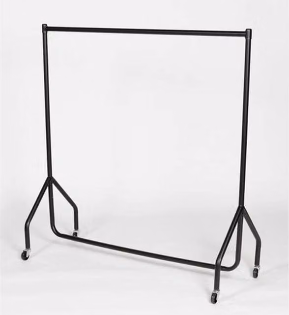 FORGEVIO Metal Garment Hanging Rack in Black, W: 152.4 cm, H: 121.92 cm, D: 50 cm – 1