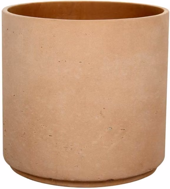 KDMD Hortus Classic Corsica Cylinder Planter Tub in Terracotta and Brown, Diameter: 31 cm, Height: 32 cm