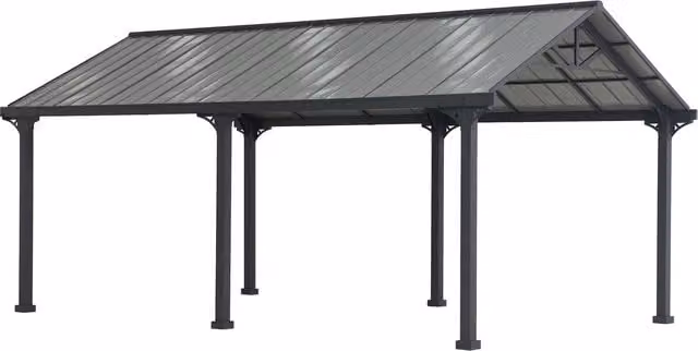 Sunjoy Eiger Steel Gable Carport in Black